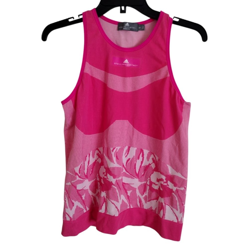 Adidas by Stella McCartney pink and white seamless tank top size large